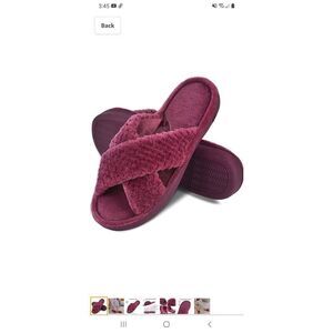 New Size 5/6 Dena Lives Memory Foam Open Toe Cross Band Arch Support Slippers